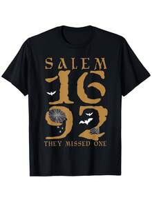 Herren Salem Halloween T-Shirt, Unisex Stil - Schwarz - Übersicht 6