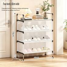 Simple Shoe Rack, Entryway Shoe Rack, Home Dorm Storage Rack, Hallway, Corridor, Bedroom, Multi-Layer Dust-Proof Shoe Rack, Large Capacity Shoe Cabinet, Shoe Storage, Shoe Organizer, Space-Saving Shoe Cabinet, Storage Rack - Multicolor - View 18