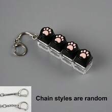 Soft Cat Paw Keychain Fashion Accessory Button Keychain Toy, Fingertip Keychain Suitable For Luggage, Phone And Car Decoration! - Multicolor - View 13