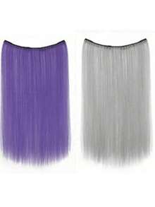 20 Inch 1-Piece 4-Clip Multi-Color Vibrant Bright Long Straight Synthetic Fiber Wig For Music Festival Halloween Party - Multicolor - View 23