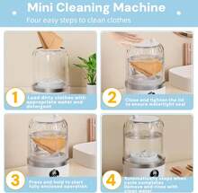Akane Portable USB Rechargeable Mini Washing Machine, Built-In 2 X 1200mAh Batteries, Suitable For Travel Laundry, Specifically For Washing Underwear, Panties, Socks, Tea Cloths, Small Towels, With LED Display, One-Touch Operation, Space-Saving Design, Suitable For Dorms, RVs, Bathrooms, Vertical Storage, Dorm Essential, Lightweight And Durable Plastic Material, Compact Cleaning Solution, Suitable For Dorms - Multicolor - View 10