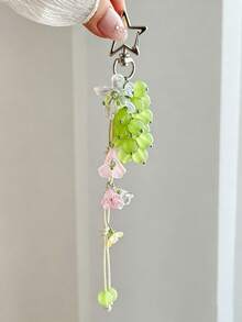 1pc Fresh Grape Star Keychain Pendant Green Grape Lily Of The Valley Phone Chain Cute Bag Charm - Multicolor - View 6