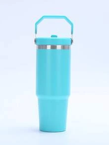 30oz Stainless Steel Vacuum Insulated Water Bottle, Straw Cup, Portable Handle, Leak-Proof, Double-Wall Insulation, Keeps Drinks Cold/Hot, Multi-Functional, Suitable For Cold And Hot Beverages, Christmas Gift, Holiday Gift - Multicolor - View 12