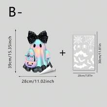 1/4pcs Halloween Cute Ghost Static Window Clings Bow Bats Reusable Double Sided Glass Stickers For Halloween Holiday Party Home Decoration - Ghost Window Stickers - View 16