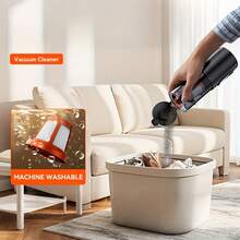 Mini Car Vacuum Cleaner 11000PA Powerful Suction Handheld Rechargeable Vacuum With LED Light And Multiple Accessories Portable For Car Interior, Home And Office Use 11.1V 2000mAh - Wireless - View 3