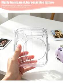 Hard PC Camera Case Compatible With Fujifilm Mini 13, Anti-Drop Anti-Scratch Transparent Protective Shell + Adjustable Printed Lanyard + DIY Cartoon Stickers, Durable Anti-Yellow Protective Cover For Travel Outdoor Daily Shooting - View 5