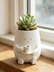 Cat-Shaped Succulent Planter, 3D Printed Mini Flower Pot With Drainage Hole, Cute Animal Plant Container, Suitable For Indoor Cactus Plants, Office Desk Decoration, Creative Home Decor Gift, For Plant Lovers - Multi-color - View 5