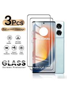 3 قطع واقي شاشة زجاجي مقسى منحني، متوافق مع Motorola Edge 60 Fusion/Edge 60/60 Pro/Moto Edge 50 Fusion/50 Ultra/50 Pro 5G/40 Neo/Edge 40 5G واقي شاشة تغطية كاملة - 3 قطع - مشاهدة 9