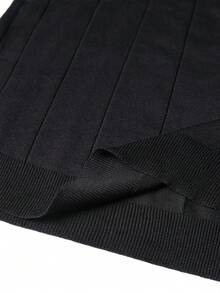 Camvyn Men's Casual Fashion Striped Slim Fit Regular Shoulder Cardigan Long Sleeve Sweater - Black - View 4