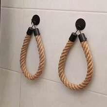 1pc Handmade Jute Rope Toilet Paper Holder, Self-Adhesive Rustic Style Toilet Paper Dispenser, Black Metal & Natural Rope Wall-Mounted Paper Towel Rack, Multi-Functional Bathroom Towel Bar & Paper Towel Storage Rack, Suitable For Bathroom Decor - Jute Rope Tissue Holder - View 8