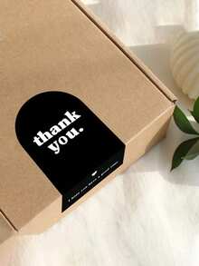 100pcs/Roll Pink Thank You Sticker Rectangular Sealing Sticker For Gift Packaging, Decorative Label, Gift Box And Baking Box, Glossy Paper,Gift Decoration Labels, Non Adhesive Stickers For Holidays, Parties, Gifts, Baking Packaging - Multicolor - View 2