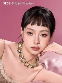 chéeryep Pillow Gem 眼影 SE03 金色幻象 5.5g，3色夢幻眼影盤，3D浮雕枕頭設計，柔霧與閃耀，自然水光妝效，持久防暈染，適合初學者，禮物 - SE03 Gilded Illusion‌ - 查看 12
