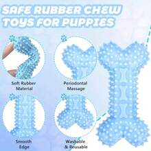 3pcs Puppy Teething Toys, Small Dog Soft Rubber Teeth Cleaning Outdoor Interactive Pet Toy Set, Durable Rope Bone Ball Puppy Teething Toys, Suitable For Small Dogs And Puppies - Multicolor - View 5