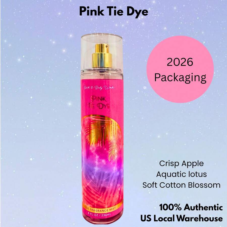 Bruma de fragancia de Bath & Body Works - Paquete de 1 (Tamaño completo - 8 OZ) - teñido anudado rosa - Ver 1