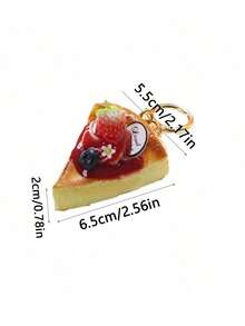 1 pieza Lindo mini llavero realista de comida, llavero de pastel, accesorio de regalo colgante - Multicolor - Ver 6