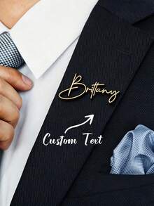 Custom Stainless Steel 3-Letter Brooch, Personalized Couple Initial Lapel Pin, Men's Letter Brooch Accessory, Groom Gift - As Shown - View 10