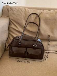 Women's Underarm Bag Spring/Summer New Fashion Tote Bag, Versatile Large Capacity Multi-Pocket Commuter Bag, Suitable For Music Festivals, Parties, Banquets, And Gifts - Coffee Brown - View 5