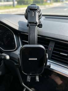 1pc New Car Air Vent Phone Holder, Automatic Lock Suction Cup Mount Bracket, Compatible With Apple & Android Phones, Gift For Birthday, Family, Friends, Car Accessories, Car Phone Holder - Black - View 16