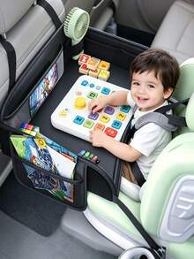 1pc Kids Car Seat Travel Tray, Multi-Pocket Design, Lightweight, Wall-Mounted, Sturdy Structure, Suitable For Airplane, Car, Travel, Home Use, Baby Gift - Multicolor - View 1