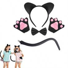 Women's Halloween Costume, Black Cat Costume Set With Cat Ear Headband Bow, Halloween Cosplay Outfit, Suitable For Teens 14+ - Multiple Styles - View 6