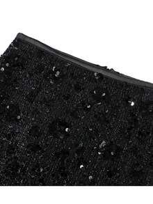 Korean Style Sequin Design New Elegant Skirt Sexy Party Zipper Mini Skirt Daily Date Single Party Autumn/Winter - Black - View 2