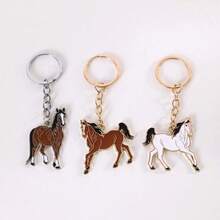 Gold & Silver Metal Keychain, Decorated With Elegant Equestrian Pendant, Suitable For Keys, Bags, A Perfect Gift For Horse Lovers And A Versatile Accessory For All Seasons - Multicolor - View 12