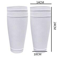 Double Layer Breathable Elastic Football Shin Guard Socks With Mesh Reinforced Pocket - Multicolor - View 6