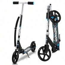 Foldable Outdoor Scooter, 80kg Max Load, Compact Portable Smooth Ride, Ideal For Outdoor Activities, Practical Gift For Family, Friends & Daily Outdoor Leisure Use - Black - View 8
