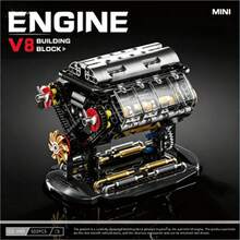 超級跑車 V8 引擎積木，V8 引擎模型組裝，DIY MOC 迷你 V8 引擎模型，成人 STEM 組裝套件，物理科學教育，桌面裝飾模型，生日禮物，692 片積木 - 彩色 - 查看 8