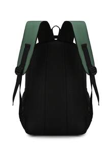 Unisex Backpack, Black & Grey Contrast Color Sports Star Logo Daily Use Bag, Multiple Front Zipper Pockets, Suitable For School, Gym, Daily Commute - Multicolor - View 7