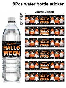 16 buah Stiker Botol Minum Halloween, Motif Hantu Kelelawar, Cocok untuk Dekorasi Halloween, Dekorasi Trick or Treat untuk Halloween, Dekorasi Rumah, Dekorasi Meja Dapur, Hadiah Halloween, Dekorasi Musim Gugur - Halloween - View 17