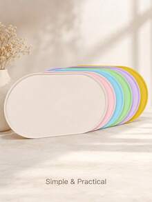 1pc Cat Feeding Mat, Non-Slip Waterproof Anti-Spill Design, Oval Pet Food Mat With Raised Edge And Feeding Port - Easy To Clean Durable Surface, Suitable For Dry And Wet Food, Scratch-Resistant Protective Mat, Also Suitable For Dog Bowls (Compatible With Cat/Dog Bowls), Multi-Pet Households, Dog Owners - Multicolor - View 10