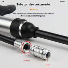 1 Buah Pompa Sepeda Mini Multifungsi Portabel Tekanan Tinggi dengan Kaki Lipat, Desain Genggam Ergonomis, Selang Berputar untuk Ban Katup Amerika dan Prancis - MultiWarna - View 6