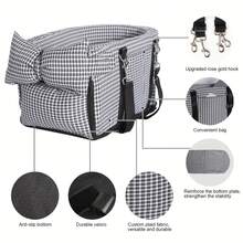 Dog Car Seat - Pet Carrier, Durable Fabric, Adjustable Straps, Comfortable Interior, Suitable For Long Trips, Essential For Dog Safety Travel, Fits Small To Medium Dogs, Cats, And Other Pets - Black and White - View 5