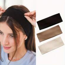 1 pieza Diadema ancha elástica para mujer, banda de pelo suave y antideslizante para yoga, ejercicio, correr, maquillaje y uso diario - Aleatorio - Ver 1
