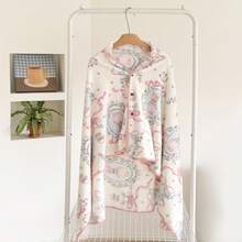 1pc Soft Cotton Fleece Cartoon Print Wearable Blanket, Shawl Blanket, Nap Blanket, Without Pillowcase, Suitable For Office, Living Room, Bedroom Use, Multi-Purpose Blanket - Pink - View 2