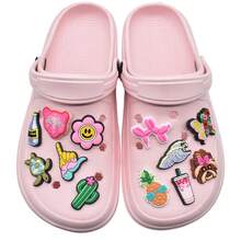 Random Series 10/30/50/100 Pcs DIY Shoe Charms, For Keychains, Sandals, Beach Bags, Etc., PVC Material, For Clogs, Etc. - Multicolor - View 1