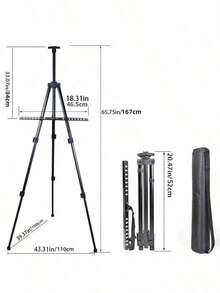 1PC Easel Stand For Sign And Painting: Art Portable Adjustable Metal Tripod Easels For Display Height From 17 To 66 Inch -Canvas Stand For Table-Top/Floor Paint For Artists Adult Holder Or Teen - Multicolor - View 10