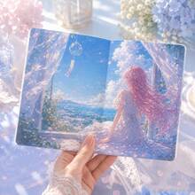 Aesthetic Anime Japanese Style Girl Exquisite Colorful Page Leather Notebook, Leather Cover With Colorful Inner Pages, Sweet Girl Student Memo Pad, Creative Anime Planner, Student Class Notebook - Japanese Girl Style Series - View 6