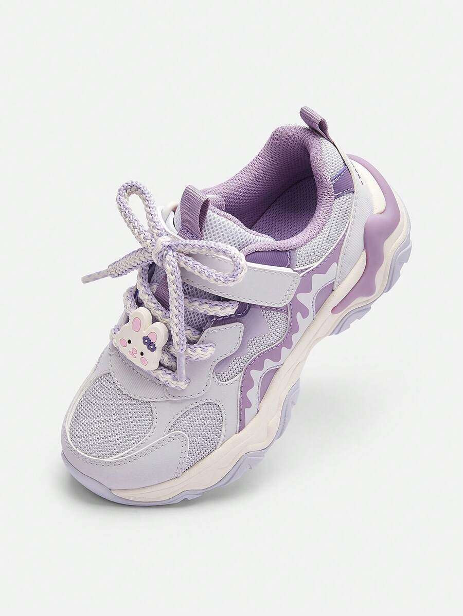 Balabala Kids Running Shoes Lightweight Breathable Non-Slip Sports Shoes - White Purple - View 1
