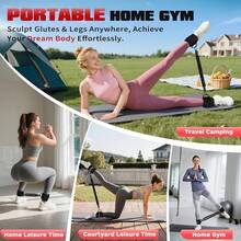 5-Piece Ankle Resistance Band Set (Includes D-Ring Ankle Straps), Leg Kick Training Rope, Suitable For Hip, Thigh And Glute Shaping Training Equipment - Multicolor - View 8