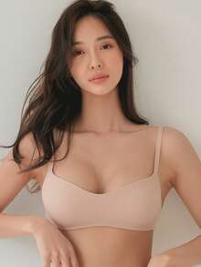 DAZY Holiday Season Super Thin Bra, Bride Lingerie For Women, Breathable Backless Strapless Bra, Soft Seamless Wireless Bra, Sexy Cropped Top Elastic Bra - Dusty Pink - View 6