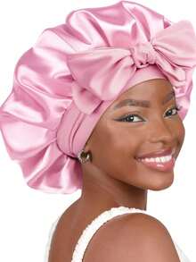 This Silky Stretch Satin Sleep Cap For Men Adopts Wide Elastic Band For Snug Comfy Fit. It Effectively Protects Hair While Sleeping And Works As A Practical Accessory For Daily Hair Styling And Care. - Multicolor - View 14