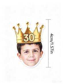 15件/30件個性化生日照片貼紙-可客製化年齡、小孩照片與文字,生日帽設計,防水DIY居家派對小禮物貼紙,可愛嬰兒派對裝飾,適用於嬰兒洗禮、生日及2026剪貼簿 - 彩色 - 查看 10