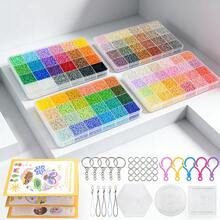 Multi-Color 2.6mm Perler Beads Set With Craft Tools: 5pcs Random Color Lanyards, Perler Board, Perfect Gift For Family And Friends, Or DIY Personalized Accessories For Travel - Molten Beads - View 5