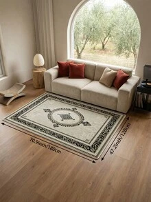 Hellfarbiger Wohnzimmerteppich, weicher minimalistischer Stil, geeignet für Küche, Esszimmer, Schlafzimmer, Wohnzimmer, Innen-/Außenbereich, Büro, Lobby, rutschfeste Fußmatte, Flur, Arbeitszimmer, Kunstkaschmir Feiertagsdekor Teppich - Schwarz - Übersicht 14