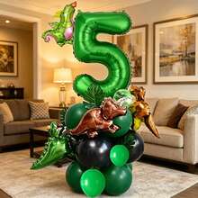 26 Green Number Balloons, Assorted Dinosaur Shaped Balloons, Suitable For Birthday Party, Wedding And Engagement, Gender Reveal, Baptism And Christening, Back To School, Carnival, Thanksgiving, Christmas - View 18