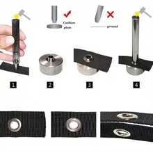 EDCUEBE7 100pcs (6/8/10/12mm) Copper Eyelet Tool Set, Includes Puncher And Hollow Punch Head, Suitable For Installing Eyelets On Clothing, Leather, Fabric, Belts And Other Materials, As Well As Impact Punch And Puncher, Can Be Used For Jewelry Making. Durable Iron Tools, Suitable For Leather, Belts, Clothing And Curtains. Set Includes Storage Bag. - Multicolor - View 9