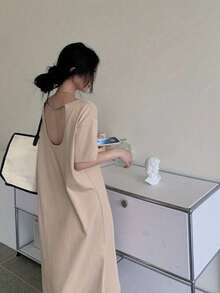 Women Long Dresses - Khaki - View 12