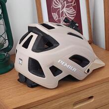 PEMILA Sports Cycling Helmet, Durable And Impact-Resistant, Compatible With Cycling Headlights And Action Camera (/) Mount Base, Adjustable Wide Brim, Built-In Ventilation Hole Structure - Khaki - View 2